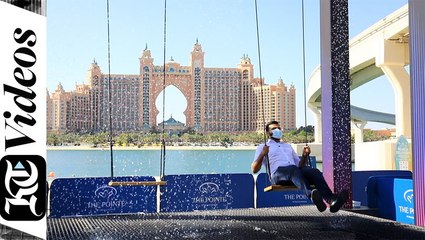 Nakheel Mall unveils the water swing at The Pointe to celebrate the Palm Fountain set to launch on October 22