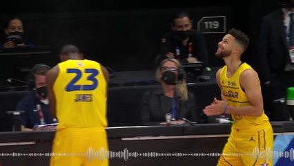 Stephen Curry is Micd up + Has a Front Row Seat for LeBrons Pre-game Chalk Toss Element