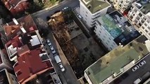 Çekmeköy'de iki kardeşin ölü bulunduğu inşaat alanı havadan görüntülendi