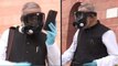 #Watch Rajya Sabha MP wears HEPA Filter Mask పార్ల‌మెంట్‌కు ప్ర‌త్యేక మాస్క్‌లో వ‌చ్చిన ఎంపీ