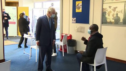 Prince Charles visits vaccine centre in north west London