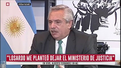 Así confirmó Alberto Fernández la renuncia de Losardo: por TV y sin anuncio de reemplazo a la vista