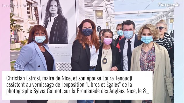 Laura Tenoudji : Cheveux au vent avec Christian Estrosi sur la Promenade des Anglais