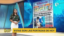 Pamela Acosta leyendo las portadas del dia en el Kiosko de Buenos días Perú - 09032021