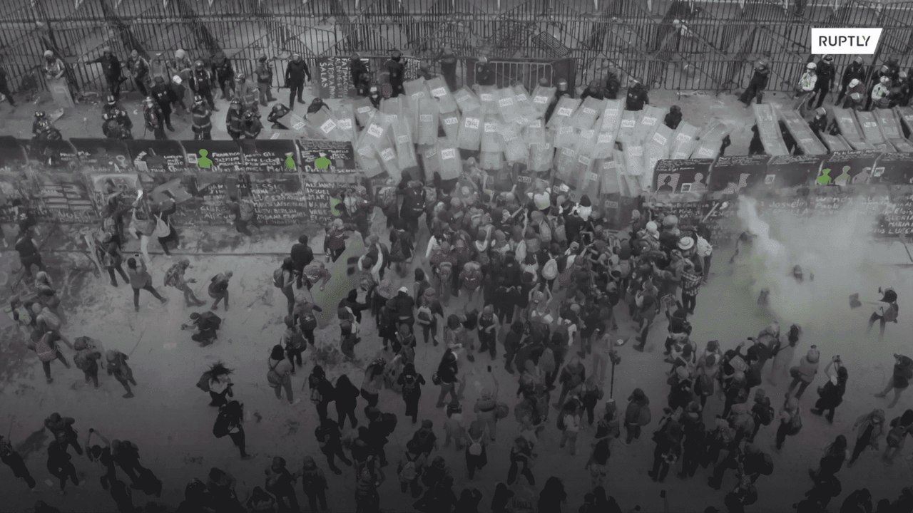 Violence erupted in several cities, as protesters across the globe took to the streets on International Women's Day