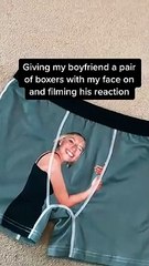 Elle offre un boxer très original à son copain, sa réaction est hilarante