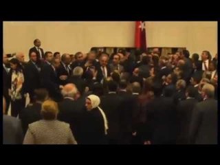 Baralla a cops de puny al parlament turc