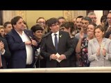 Discurs de Puigdemont a les escales del Parlament