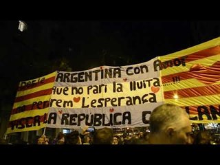 Pancarta suport de la comunitat argentina