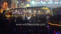Ghats of the Ganga in Varanasi lit up on the festival of Dev Diwali
