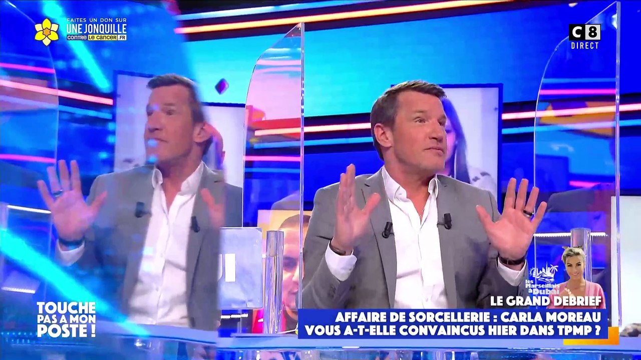 Benjamin Castaldi explique que sa femme Aurore Aleman pense qu'il a été victime d'un mauvais sort il y a quelques années - "Touche pas à mon poste", C8