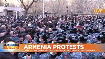 Armenian anti-government protesters blockade Parliament in Yerevan