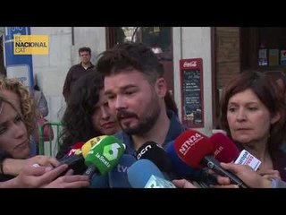 Rufián: "Volem formar govern perquè els 'novios de la muerte' deixin de governar Catalunya"