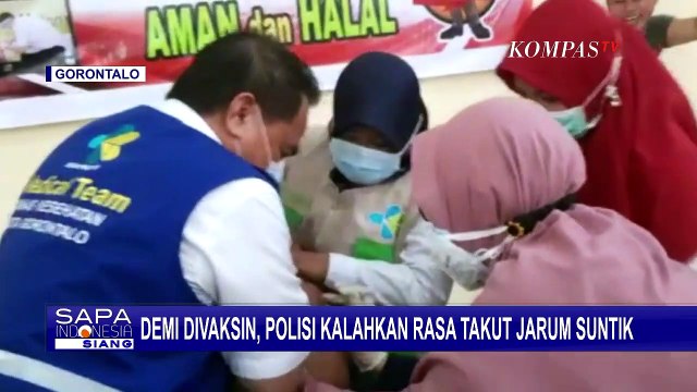 Video Pertarungan Polisi Kalahkan Rasa Takut Jarum Suntik Demi Vaksinasi Covid-19