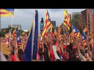 El moment que arriba l'ona de la Diada