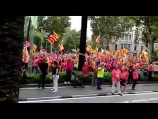 Veí de la Diagonal posa l'himne d'Espanya a gran volum