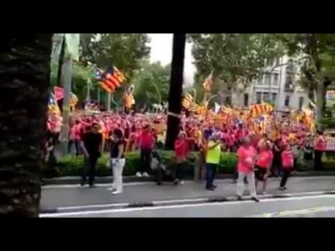 Veí de la Diagonal posa l'himne d'Espanya a gran volum