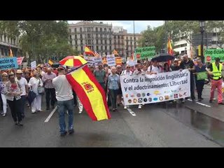 Unionista, en manifestació: "La lengua de mis hijos la elijo yo"