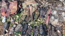 Irak'ın kuzeyindeki Hakurk'ta ele geçirilen PKK'ya ait silah ve mühimmatlar