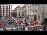 Arriben els primers manifestants espanyolistes a la Plaça St. Jaume