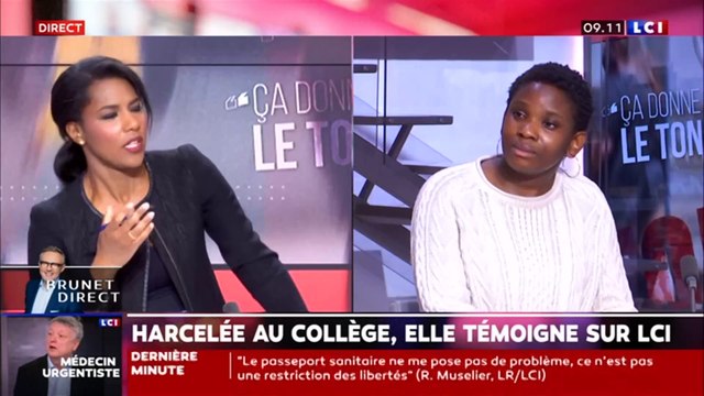 LCI : Marie-Aline Meliyi en larmes après le témoignage d'une victime de harcèlement scolaire