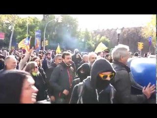 Manifestants aturen els encaputxats