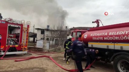 Kütahya'daki yangında ev, ahır ve samanlık yandı