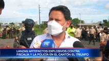 Lanzan artefactos explosivos contra Fiscalía y Policía en el cantón El Triunfo