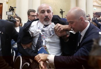Protester forcibly removed ahead of Trump-Putin conference