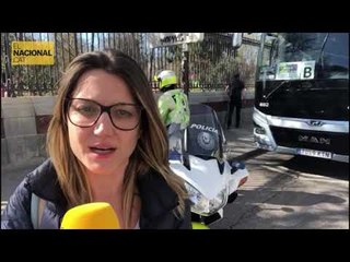 Bandera Espanyola a la moto de la polícia