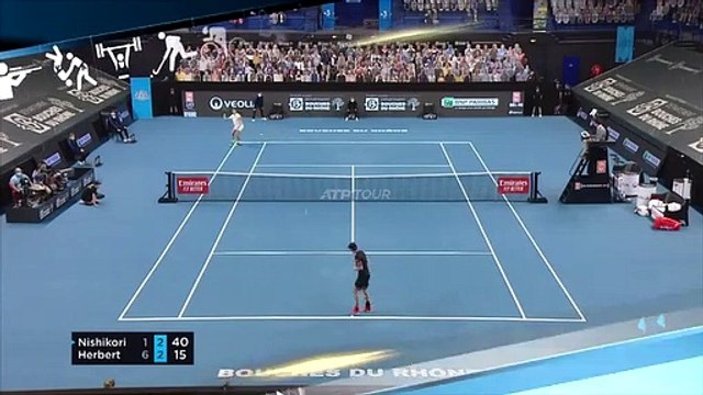 [스포츠영상] 니시코리의 어이없는 서브 실수