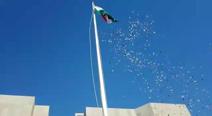 TP Seetharam hoisting the national flag in ‪‎Abu Dhabi‬