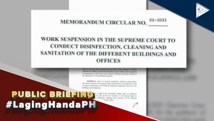 Pasok sa Korte Suprema, sinuspinde muna para magsagawa ng disinfection at sanitation sa kanilang tanggapan