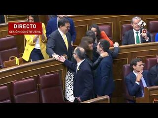 Junqueras, Turull, Rull y Sànchez, aplaudidos en su entrada al Congreso