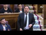 Oriol Junqueras, abroncado cuando promete su cargo como diputado