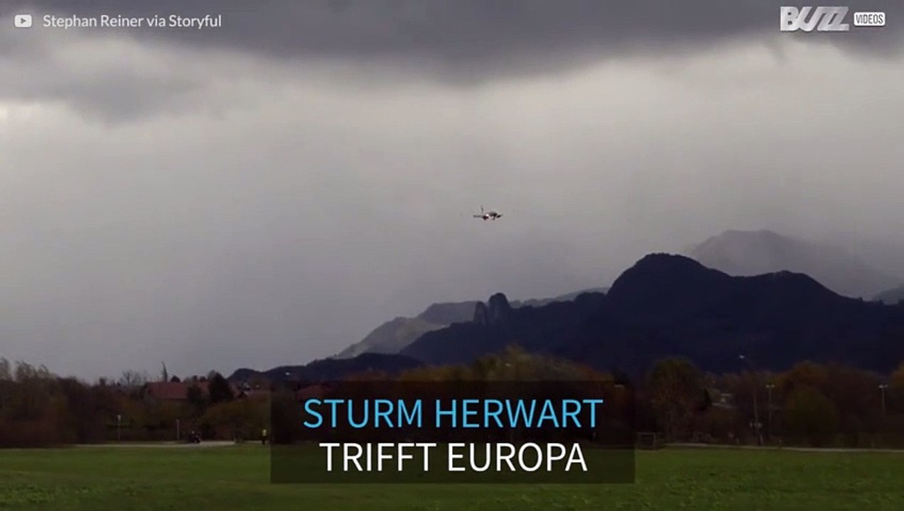 Gescheiterte Flugzeuglandung in Salzburg während Sturm 'Herwart'