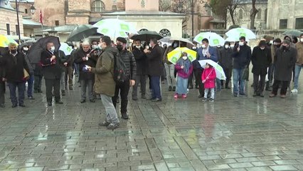 HÜDA PAR'dan Ayasofya-i Kebir Camii önünde Kudüs'e ve Mescid-i Aksa'ya özgürlük çağrısı