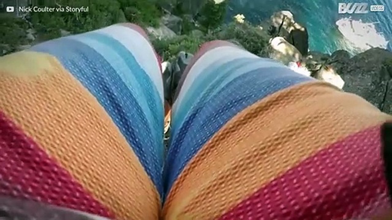 Todesmutiger Sprung in den See