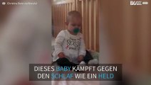 Ein Baby kämpft gegen den Schlaf - und verliert monumental