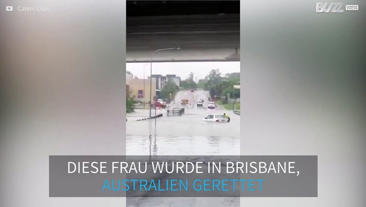 Frau aus überflutetem Auto gerettet