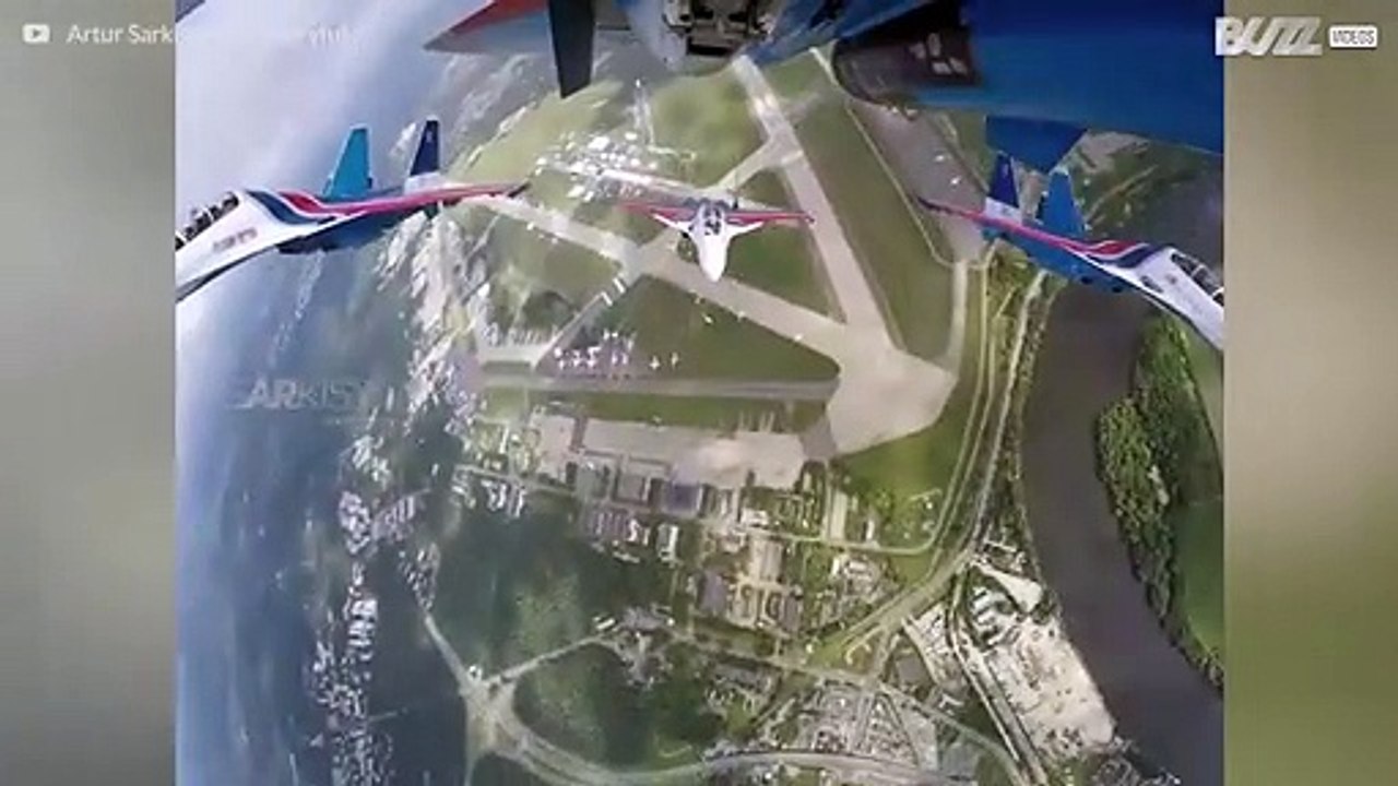 Kampfjetakrobatik mit einer GoPro gefilmt
