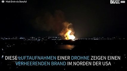 Luftaufnahmen eines verheerenden Brandes in den USA