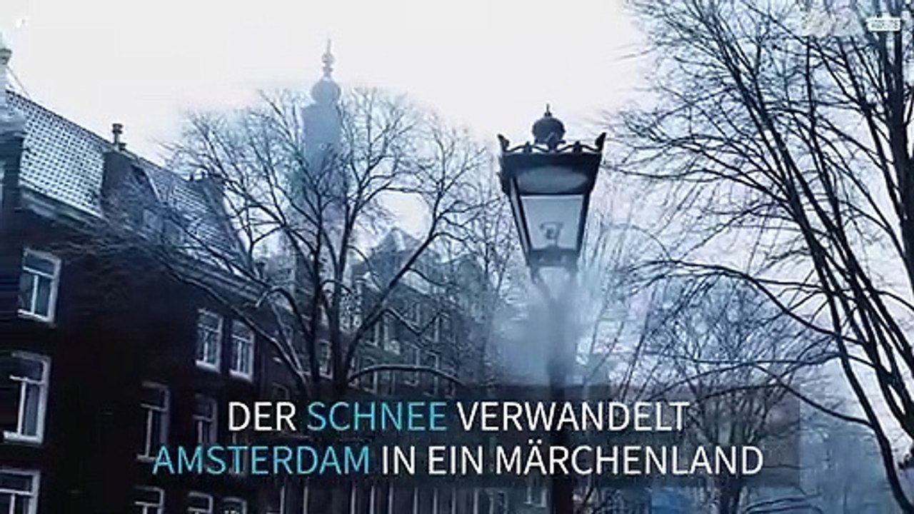 Schnee verwandelt Amsterdam in eine magische Zauberwelt