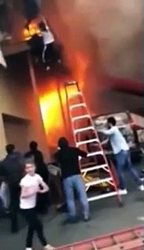 New Jersey Raging fire engulfs dance studio. Screaming girls jump from a balcony