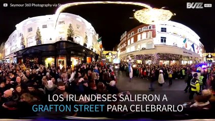 Fantástica panorámica de las luces navideñas en Dublín