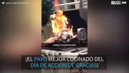 ¡Pavo se incendia en el Día de Acción de Gracias!