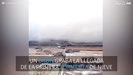 Dron graba una tormenta de nieve en Canadá