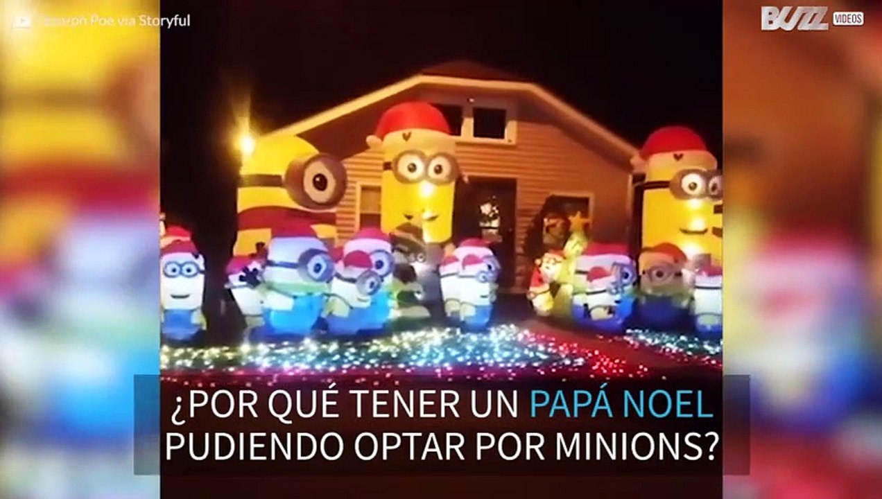 Adornan una casa para Navidad utilizando solo Minions