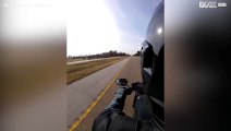 Halcón choca con un motero a gran velocidad