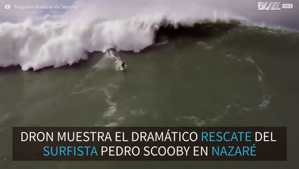 Dron muestra el dramático rescate de Pedro Snooby en Nazaré